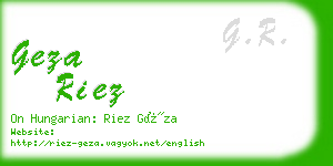 geza riez business card